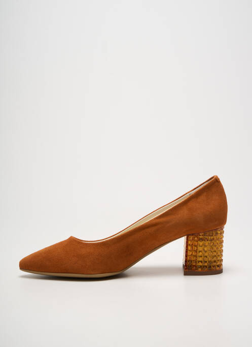 Pantofi cu toc toc pătrat toc de 4 la 6 cm maro JHAY femme