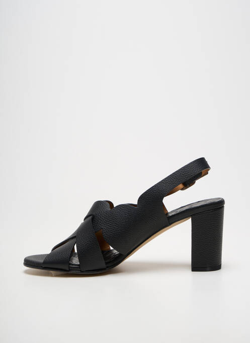 Sandale/pantofi decupați toc pătrat toc de 7 la 9 cm negru JHAY femme