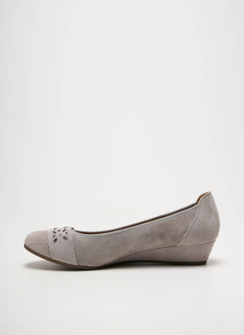 Balerine vârf rotund toc de 4 la 6 cm gri JANA femme