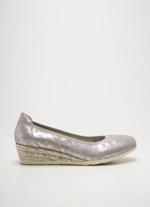 Pantofi cu toc țesătură satinată toc de 4 la 6 cm argintiu JANA femme