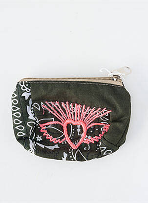 Portofel broderie verde FLEUR DE PIRATE femeie