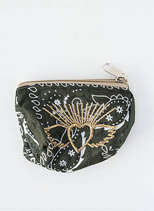 Portofel broderie verde FLEUR DE PIRATE femeie