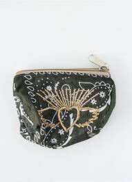 Portofel broderie verde FLEUR DE PIRATE femeie