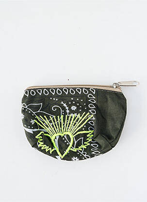 Portofel broderie verde FLEUR DE PIRATE femeie