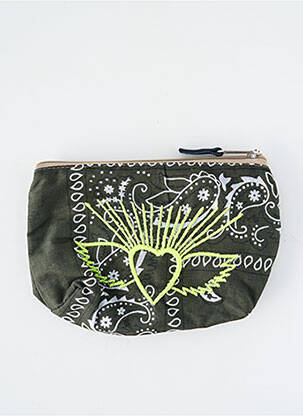 Portofel broderie verde FLEUR DE PIRATE femeie