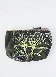 Portofel broderie verde FLEUR DE PIRATE femeie