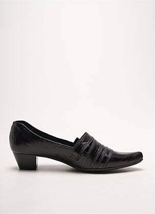 Mocasini țesătură satinată toc de 4 la 6 cm negru ALPINA femeie