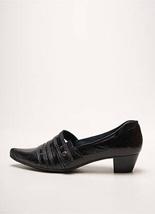 Mocasini țesătură satinată toc de 4 la 6 cm negru ALPINA femeie