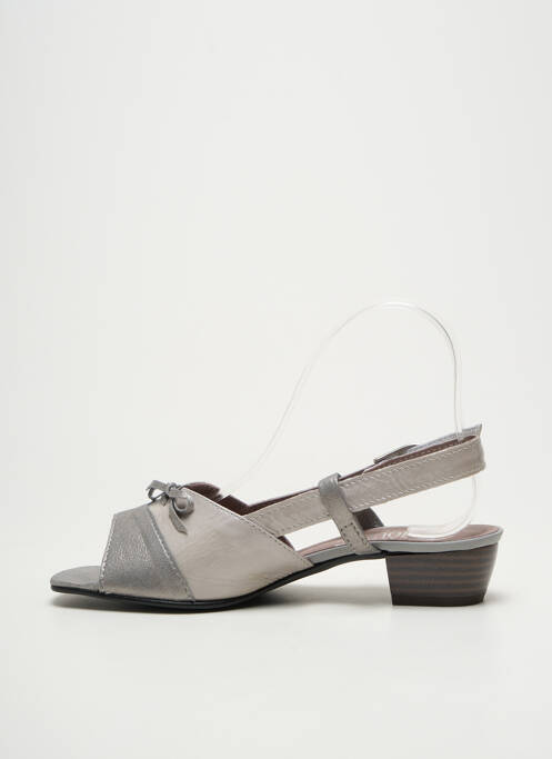 Sandale/pantofi decupați material neted toc plat până la 3 cm gri JMG HOUCKE femme