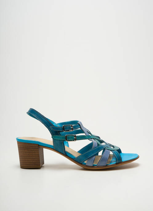 Sandale/pantofi decupați toc pătrat toc de 4 la 6 cm albastru SAMOA femme