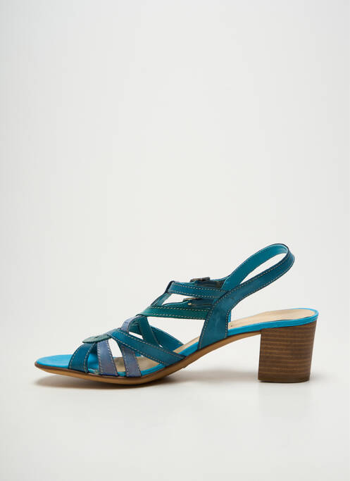 Sandale/pantofi decupați toc pătrat toc de 4 la 6 cm albastru SAMOA femme