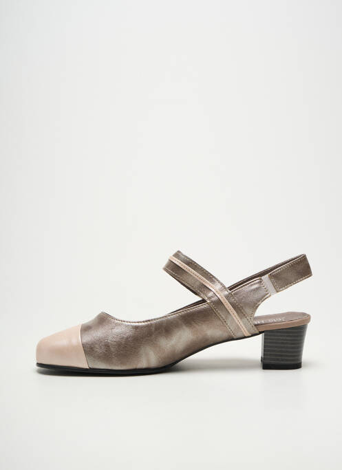 Sandale/pantofi decupați toc pătrat toc de 4 la 6 cm argintiu JMG HOUCKE femme