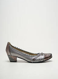 Pantofi cu toc țesătură satinată toc de 4 la 6 cm argintiu J.METAYER femme