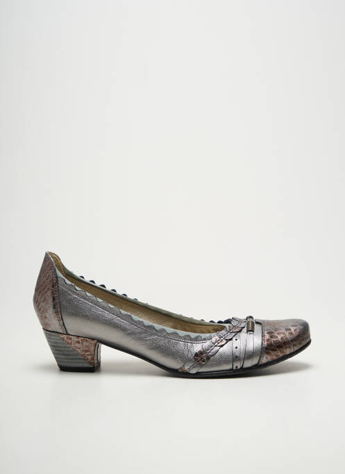 Pantofi cu toc cubanez toc de 4 la 6 cm argintiu J.METAYER femme