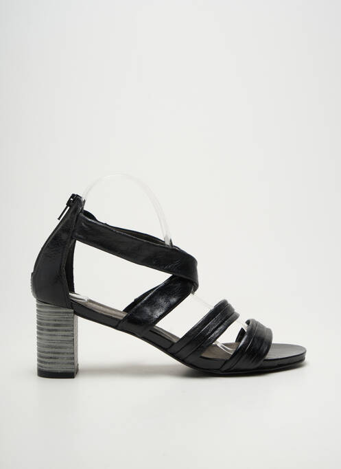 Sandale/pantofi decupați țesătură satinată toc de 7 la 9 cm negru J.METAYER femme