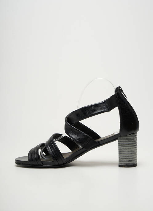 Sandale/pantofi decupați țesătură satinată toc de 7 la 9 cm negru J.METAYER femme
