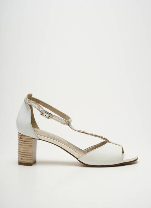 Sandale/pantofi decupați închidere cu bride toc de 7 la 9 cm alb J.METAYER femme