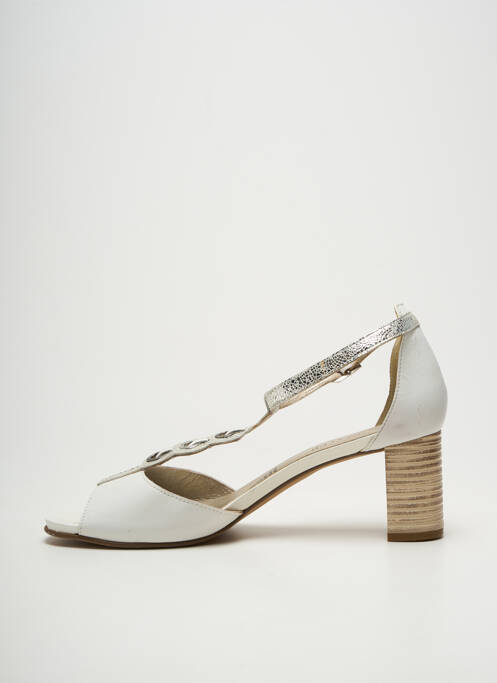 Sandale/pantofi decupați închidere cu bride toc de 7 la 9 cm alb J.METAYER femme