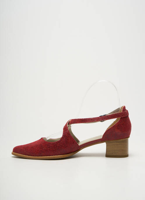 Pantofi cu toc țesătură satinată toc de 4 la 6 cm roșu J.METAYER femme