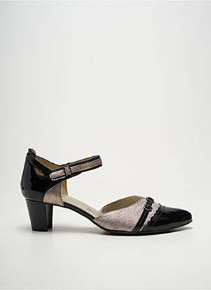Pantofi cu toc material neted toc de 4 la 6 cm negru J.METAYER femme