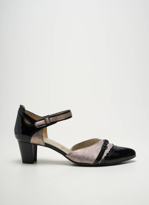 Pantofi cu toc material neted toc de 4 la 6 cm negru J.METAYER femme