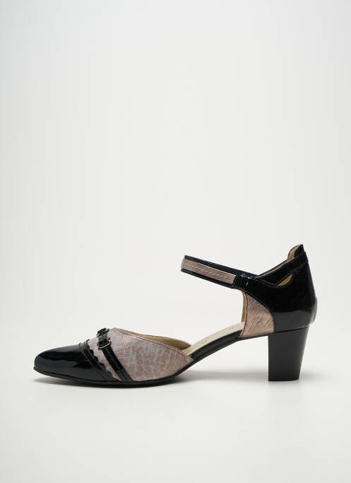 Pantofi cu toc material neted toc de 4 la 6 cm negru J.METAYER femme