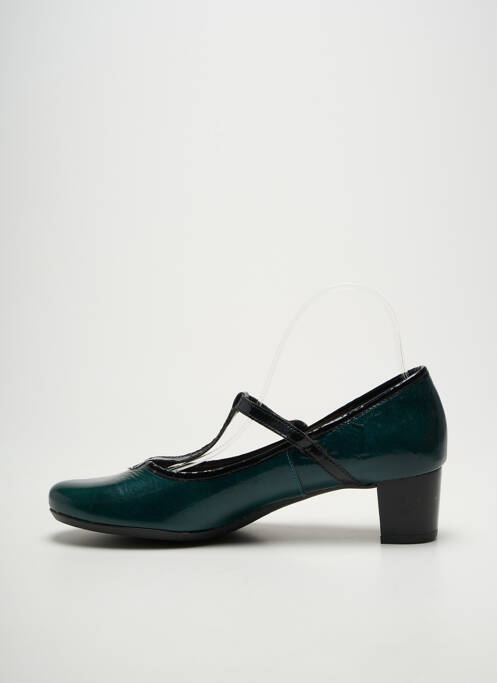 Pantofi cu toc țesătură satinată toc de 4 la 6 cm albastru HIRICA femme