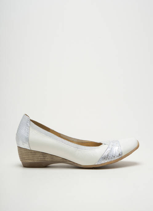 Pantofi cu toc țesătură satinată toc de 4 la 6 cm argintiu GEO-REINO femme
