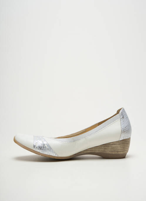 Pantofi cu toc țesătură satinată toc de 4 la 6 cm argintiu GEO-REINO femme