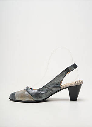 Pantofi cu toc cubanez toc de 7 la 9 cm argintiu GEO-REINO femeie