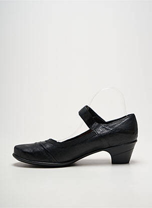Pantofi cu toc vârf rotund toc de 4 la 6 cm negru GEO-REINO femeie