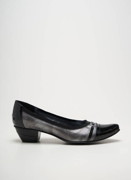 Pantofi cu toc cubanez toc de 4 la 6 cm argintiu GEO-REINO femme