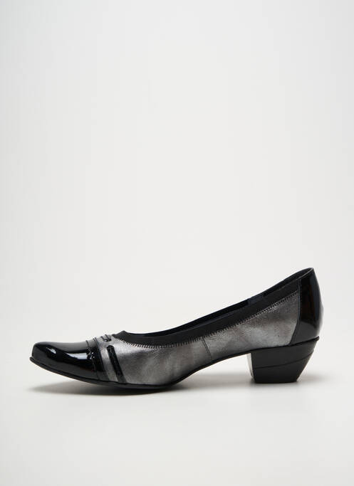 Pantofi cu toc cubanez toc de 4 la 6 cm argintiu GEO-REINO femme