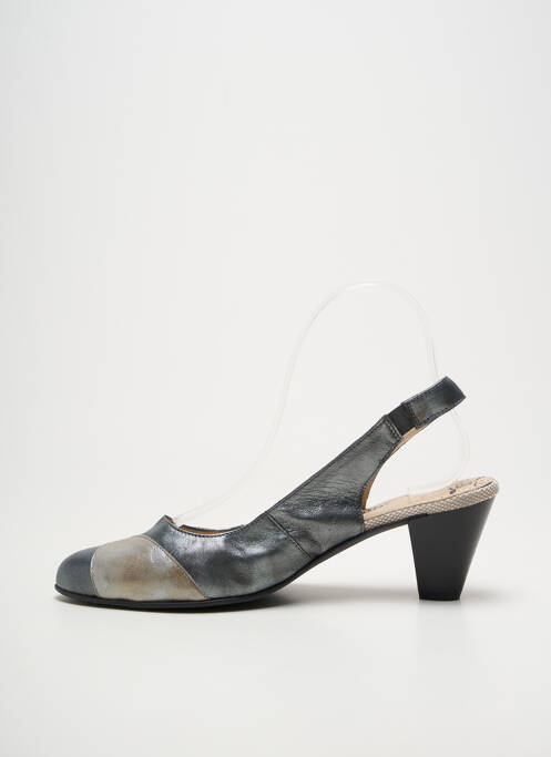 Pantofi cu toc cubanez toc de 7 la 9 cm argintiu GEO-REINO femme