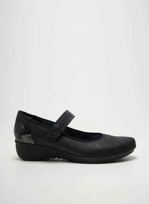 Balerine închidere cu arici toc de 4 la 6 cm negru GEO-REINO femme