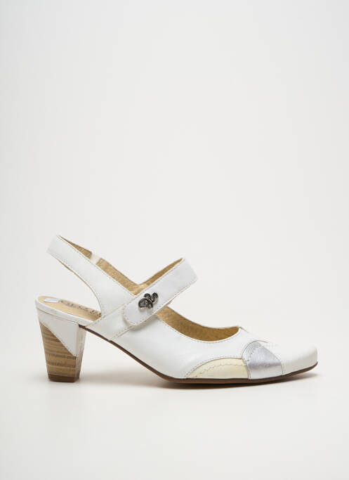 Pantofi cu toc cubanez toc de 4 la 6 cm alb GEO-REINO femme