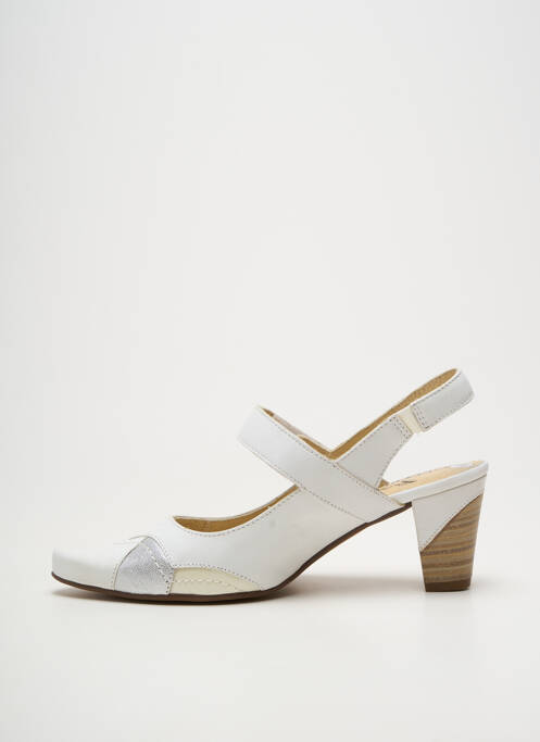 Pantofi cu toc cubanez toc de 4 la 6 cm alb GEO-REINO femme