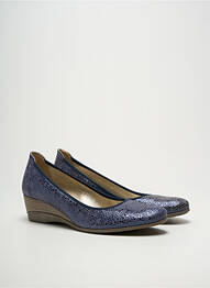 Pantofi cu toc țesătură satinată toc de 4 la 6 cm albastru J.METAYER femme