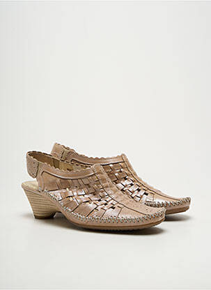 Sandale/pantofi decupați toc de 4 la 6 cm maro NATURFORM femeie