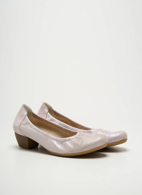 Pantofi cu toc cubanez toc de 4 la 6 cm argintiu HIRICA femme