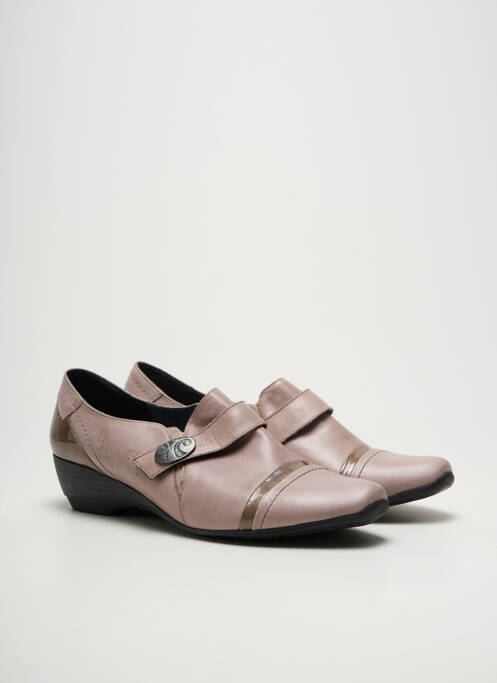 Derby-uri material neted toc de 4 la 6 cm bej GEO-REINO femme
