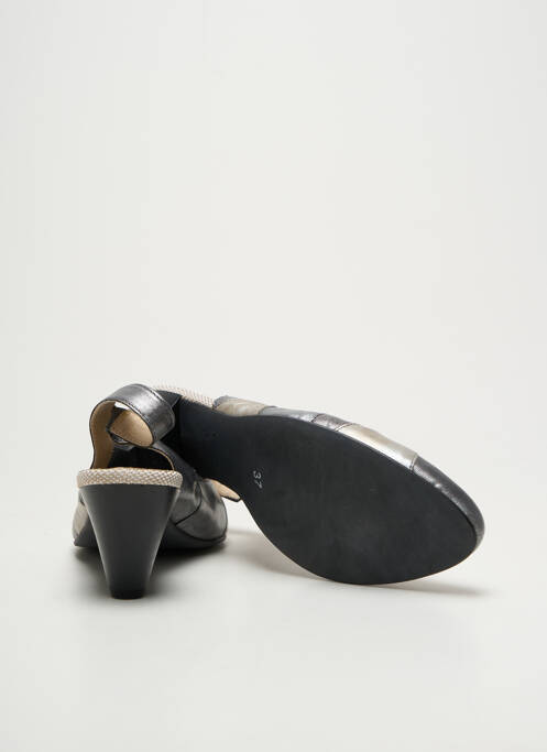 Pantofi cu toc cubanez toc de 4 la 6 cm argintiu GEO-REINO femme