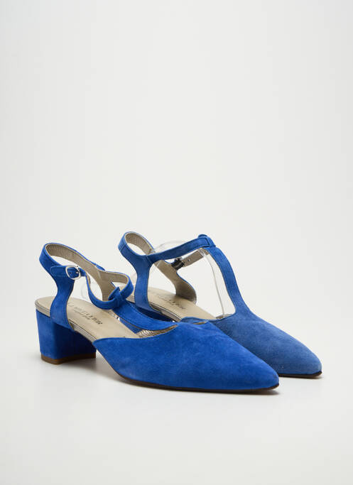 Sandale/pantofi decupați toc pătrat toc de 4 la 6 cm albastru J.METAYER femme