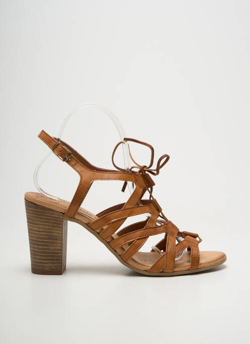 Sandale/pantofi decupați toc pătrat toc de 7 la 9 cm maro LOLA ESPELETA femme