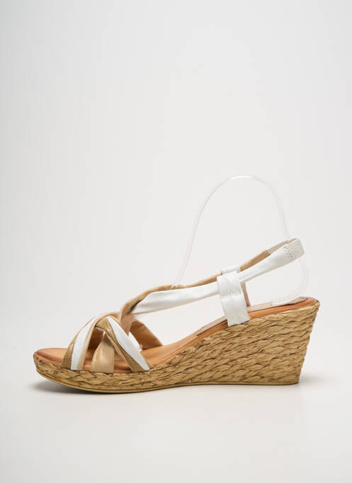 Sandale/pantofi decupați toc platformă toc de 7 la 9 cm alb MARILA femme