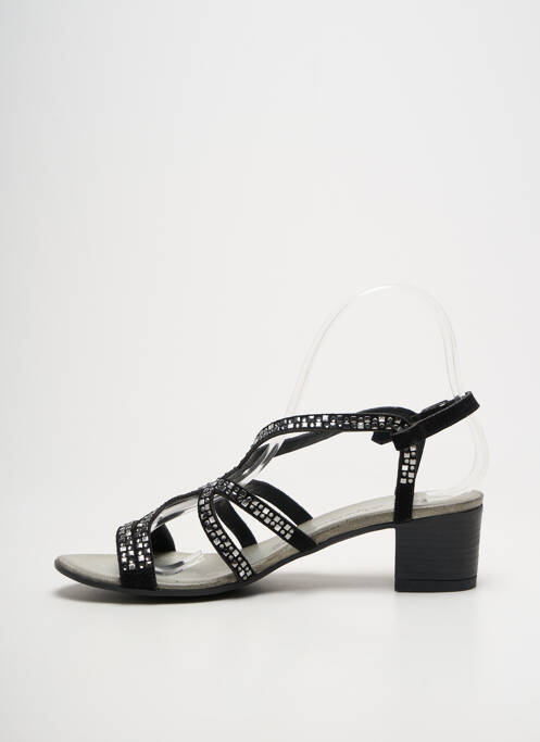 Sandale/pantofi decupați țesătură satinată toc de 4 la 6 cm negru LOLA ESPELETA femme
