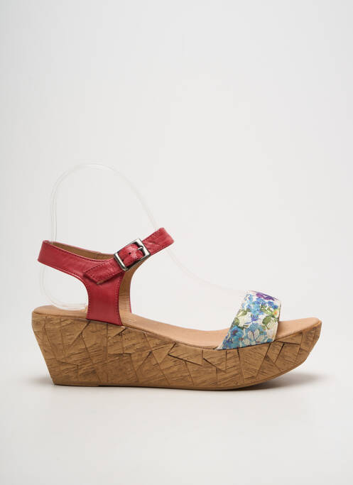 Sandale/pantofi decupați țesătură satinată toc de 4 la 6 cm roz BERTUCHI femme