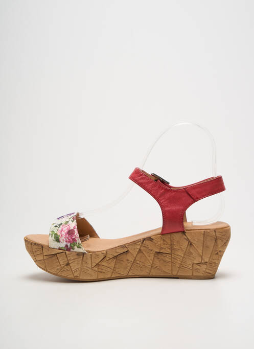 Sandale/pantofi decupați țesătură satinată toc de 4 la 6 cm roz BERTUCHI femme