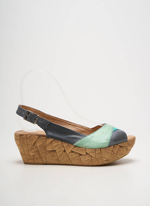 Sandale/pantofi decupați toc platformă toc de 4 la 6 cm albastru BERTUCHI femme
