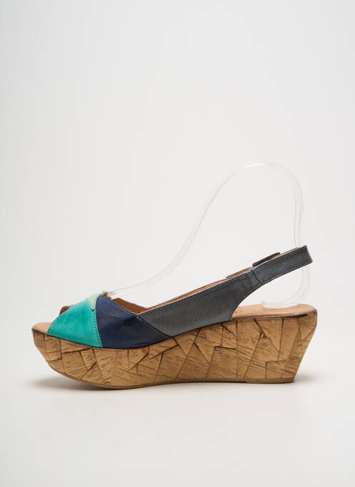 Sandale/pantofi decupați toc platformă toc de 4 la 6 cm albastru BERTUCHI femme